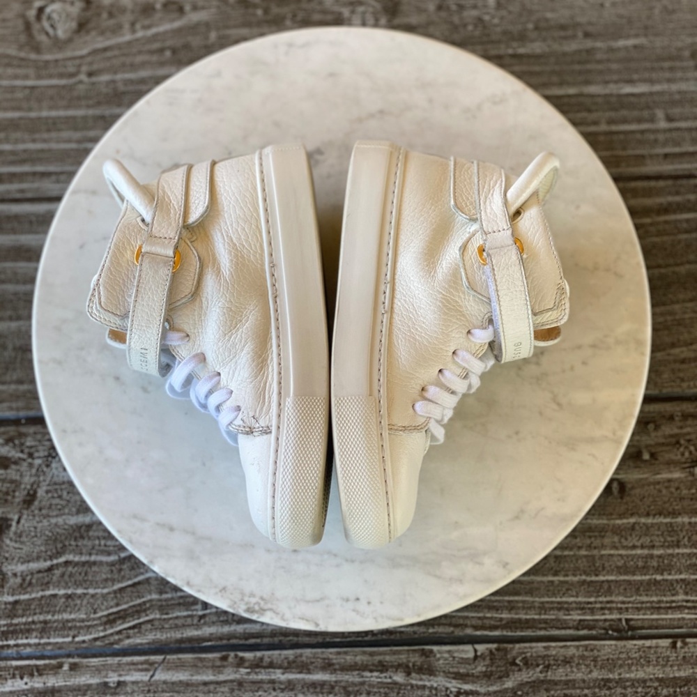 Kids Unisex 100MM WHITE High Top Sneakers Italian - Picture 4 of 7